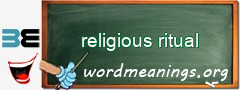 WordMeaning blackboard for religious ritual